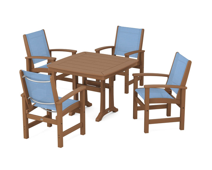 POLYWOOD® Coastal 5-Piece Dining Set with Trestle Legs