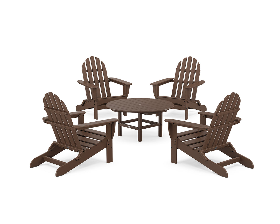 POLYWOOD® Classic Folding Adirondack 5-Piece Conversation Group