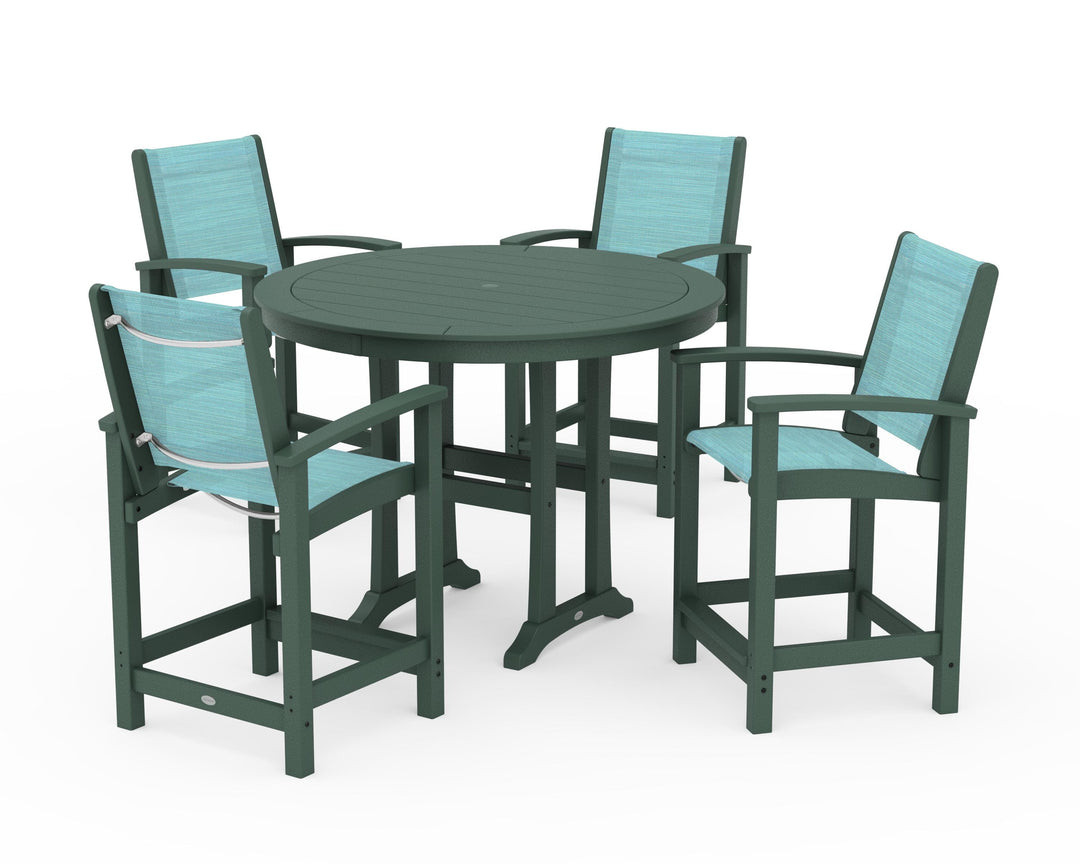 POLYWOOD® Coastal 5-Piece Counter Set