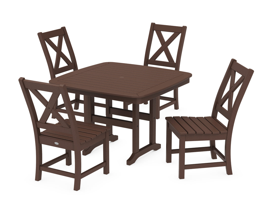 POLYWOOD® Braxton Side Chair 5-Piece Dining Set with Trestle Legs