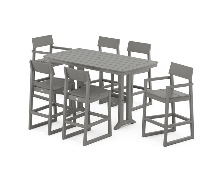 POLYWOOD® EDGE 7-Piece Bar Set with Trestle Legs