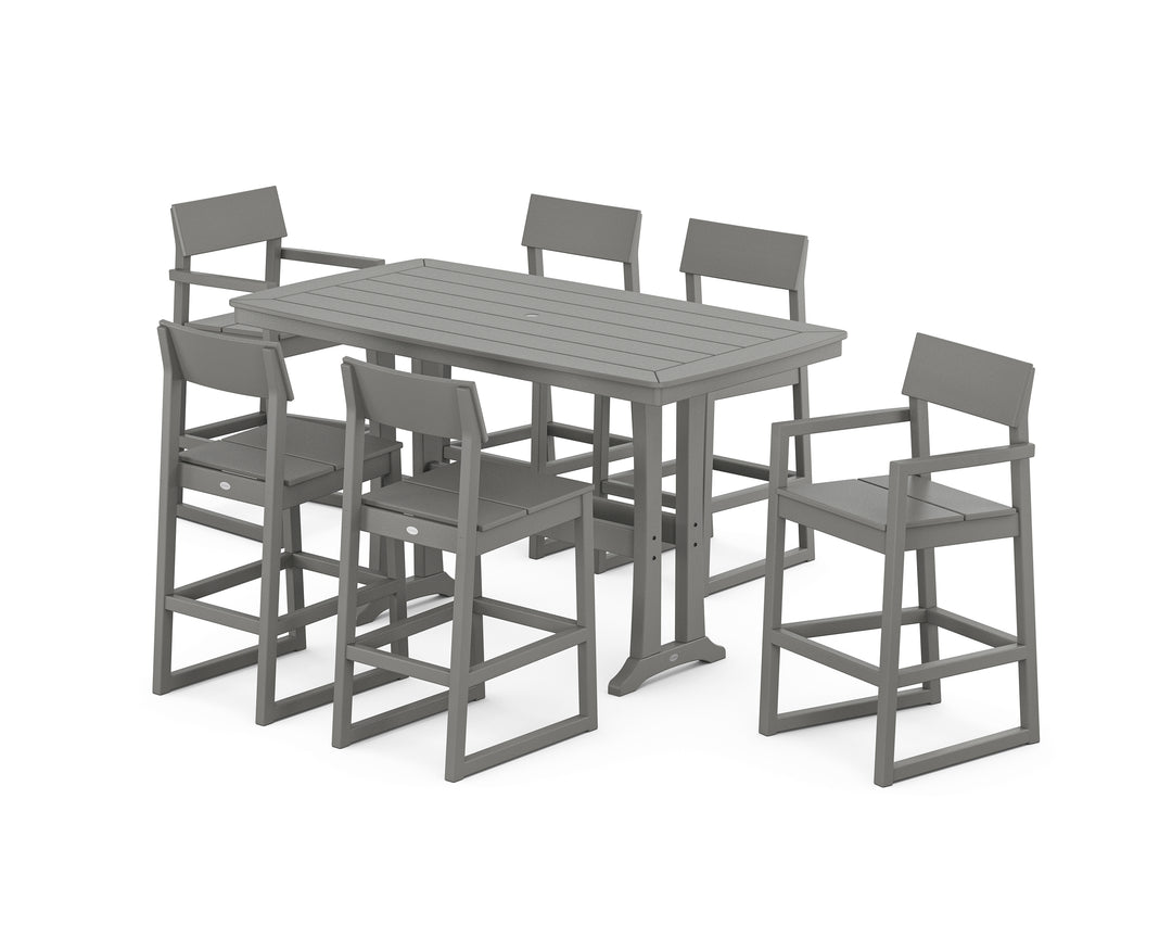 POLYWOOD® EDGE 7-Piece Bar Set with Trestle Legs