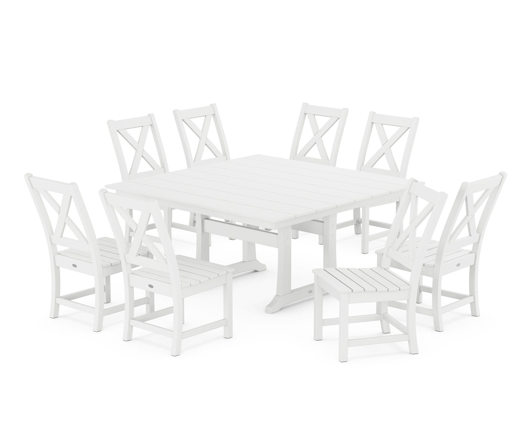 POLYWOOD® Braxton Side Chair 9-Piece Farmhouse Dining Set