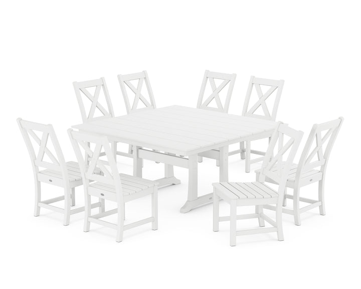 POLYWOOD® Braxton Side Chair 9-Piece Farmhouse Dining Set