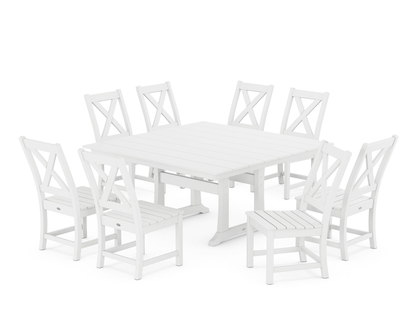 Braxton Side Chair 9-Piece Farmhouse Dining Set