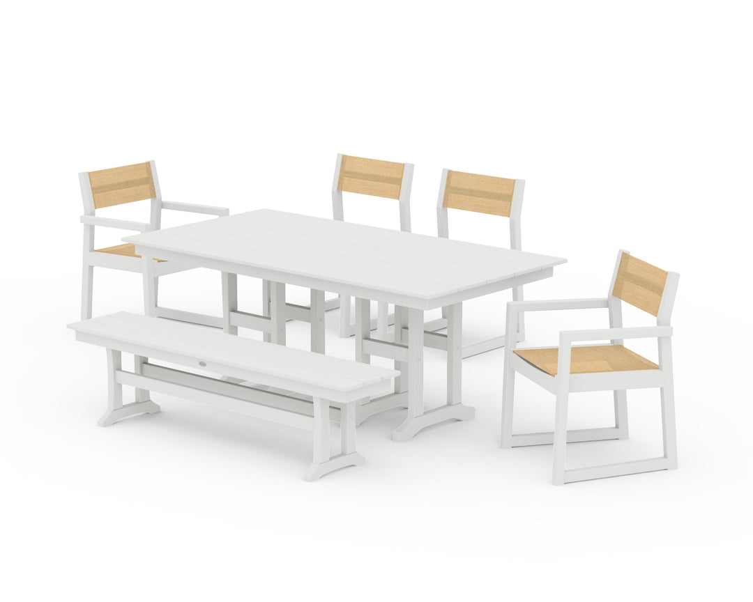 POLYWOOD® EDGE Sling 6-Piece Farmhouse Dining Set