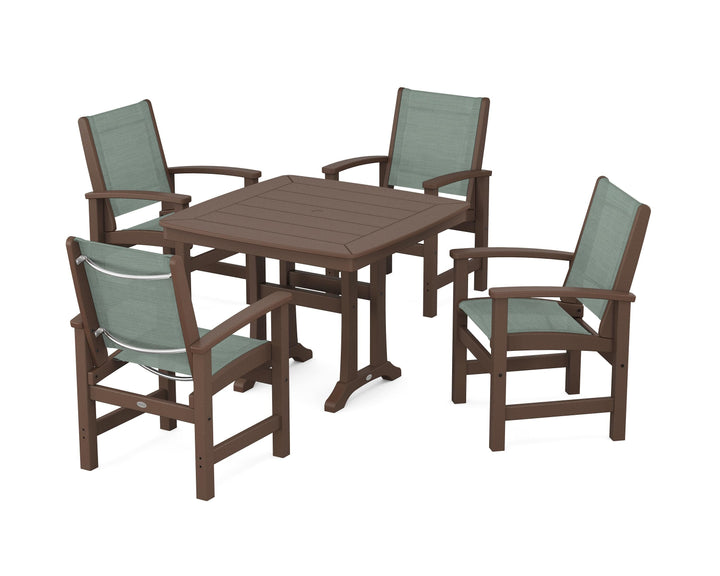 POLYWOOD® Coastal 5-Piece Dining Set with Trestle Legs