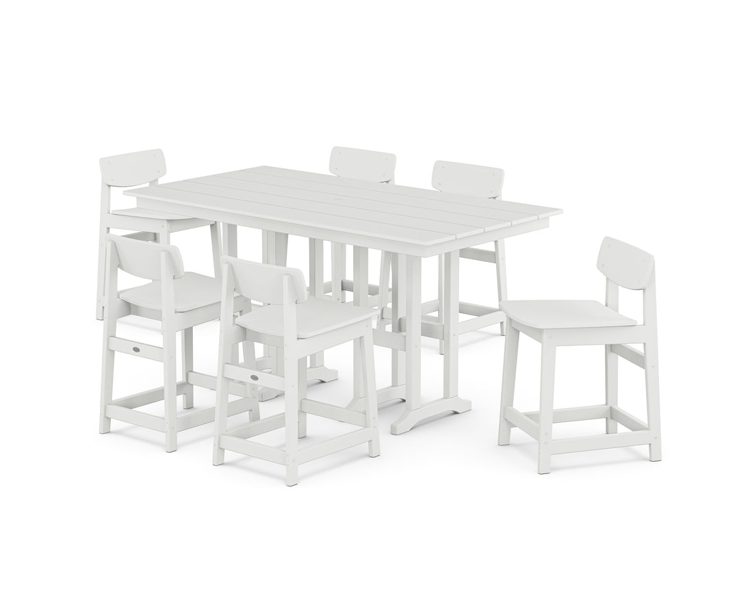 POLYWOOD® Modern Studio Urban Lowback Counter Chair 7-Piece Set