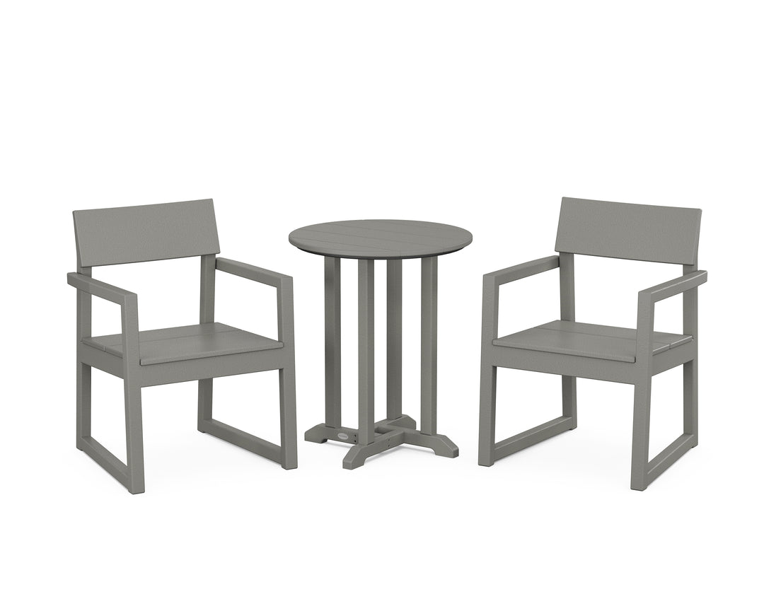 POLYWOOD® EDGE 3-Piece Round Bistro Dining Set