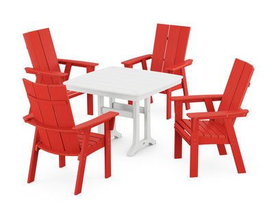 Modern Adirondack 5-Piece Dining Set with Trestle Legs