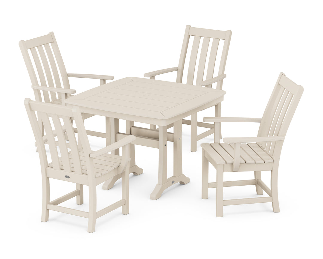POLYWOOD® Vineyard 5-Piece Dining Set with Trestle Legs