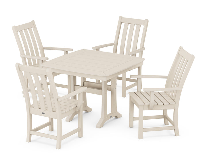 POLYWOOD® Vineyard 5-Piece Dining Set with Trestle Legs