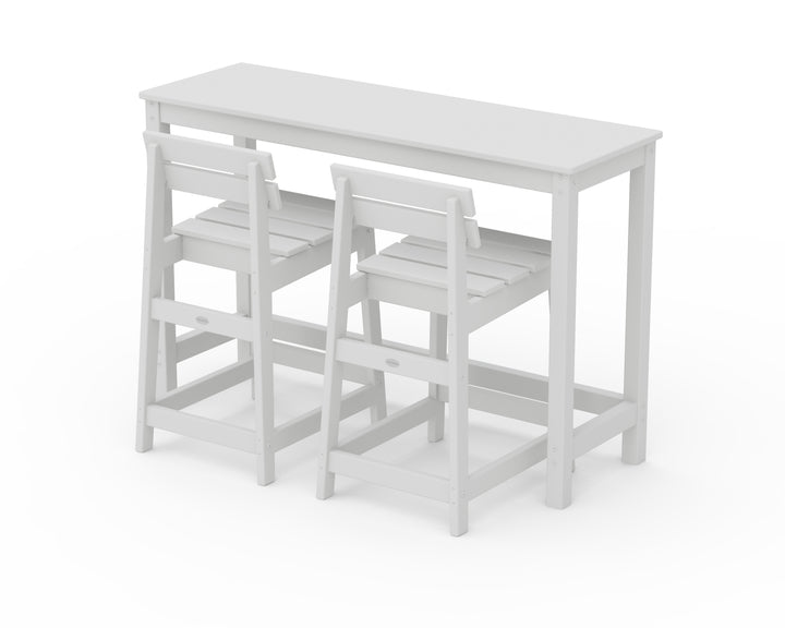 POLYWOOD® Modern Studio Plaza Lowback Counter Chair 3-Piece Balcony Set