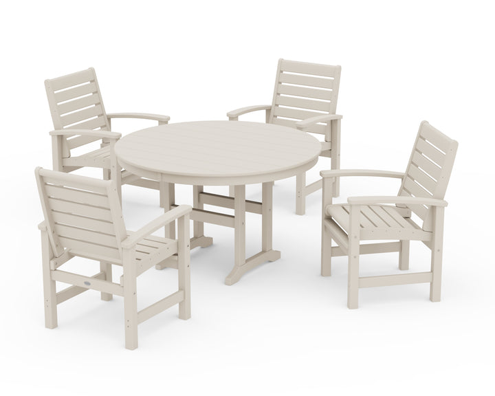 POLYWOOD® Signature 5-Piece Round Farmhouse Dining Set