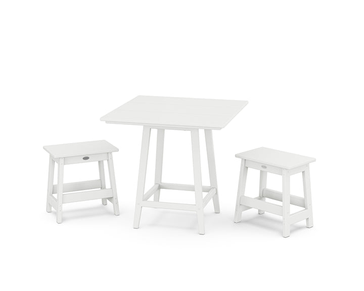 POLYWOOD® Modern Studio Stool 3-Piece Square Bistro Set