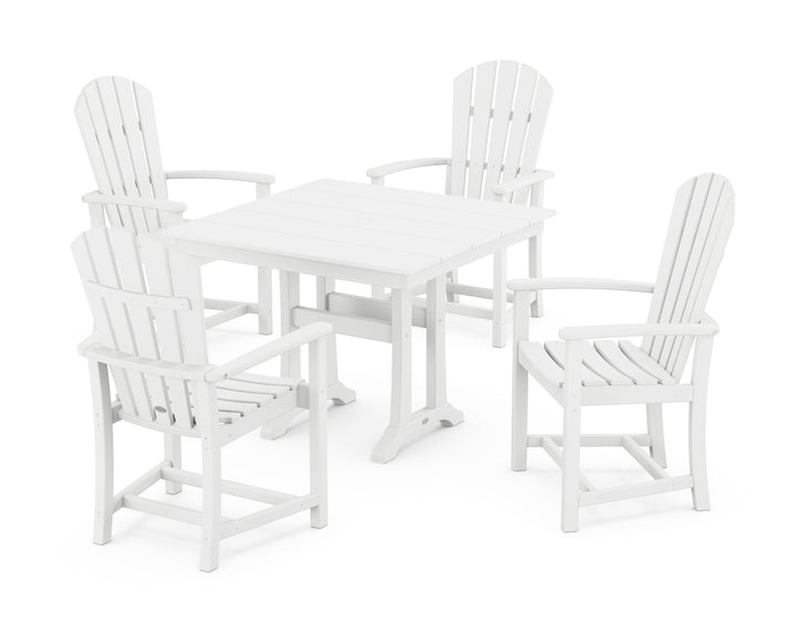POLYWOOD® Palm Coast 5-Piece Farmhouse Dining Set With Trestle Legs