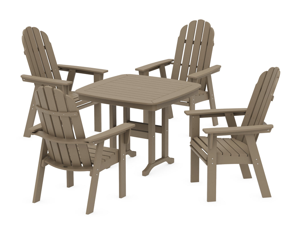 POLYWOOD® Vineyard Curveback Adirondack 5-Piece Dining Set