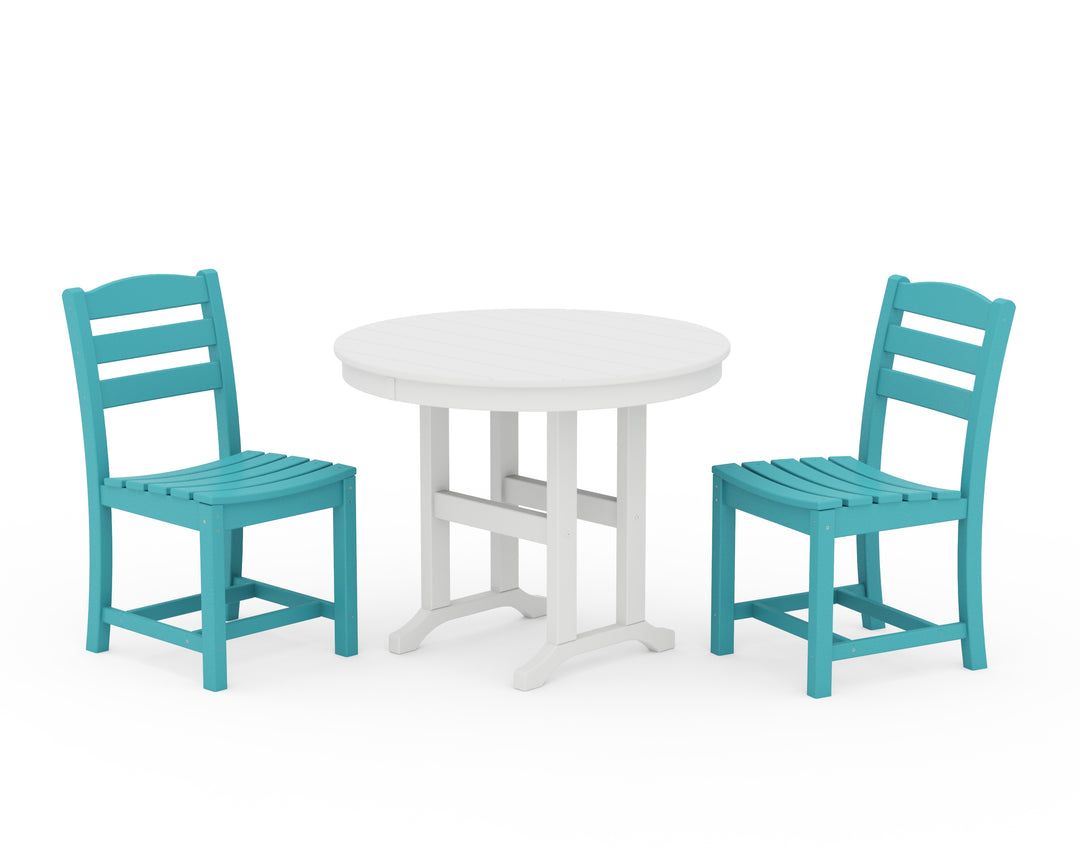POLYWOOD® La Casa Café Side Chair 3-Piece Round Dining Set