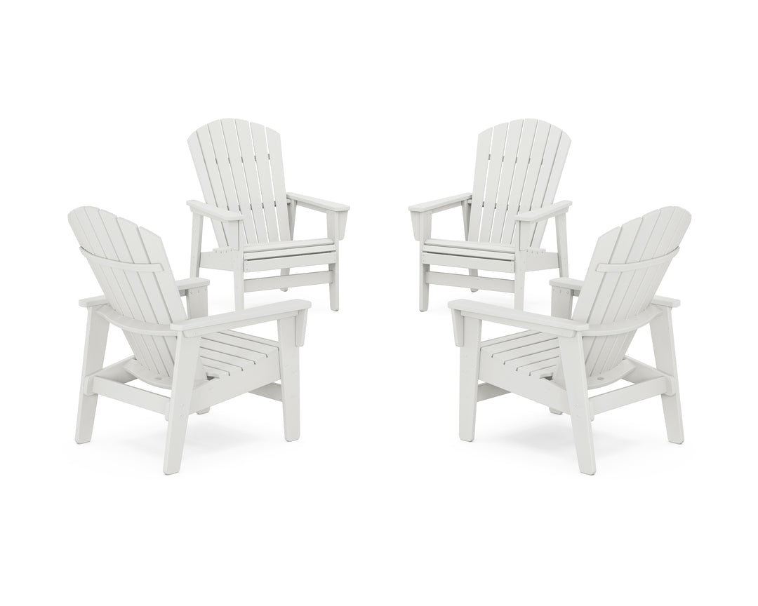 POLYWOOD® 4-Piece Nautical Grand Upright Adirondack Chair Conversation Set