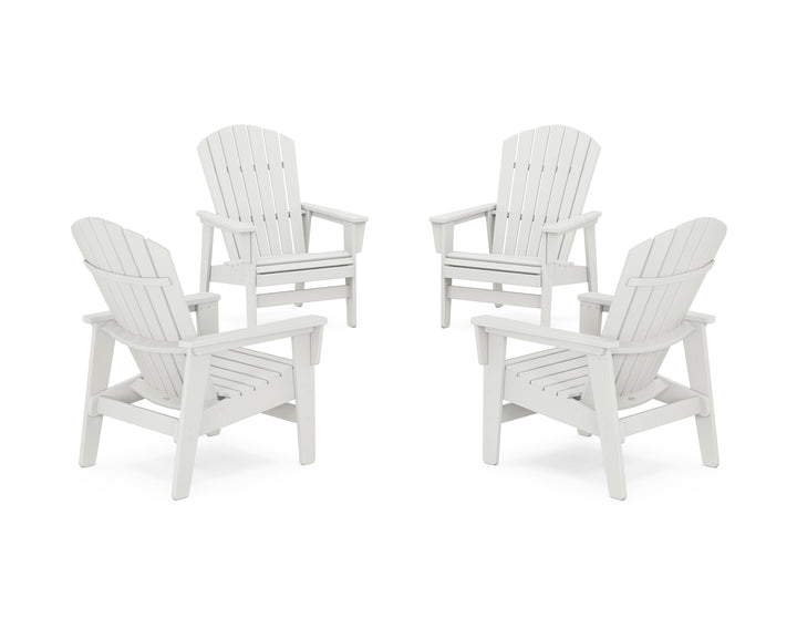 POLYWOOD® 4-Piece Nautical Grand Upright Adirondack Chair Conversation Set
