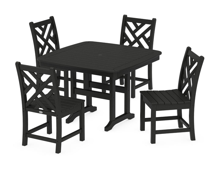 POLYWOOD® Chippendale Side Chair 5-Piece Dining Set with Trestle Legs