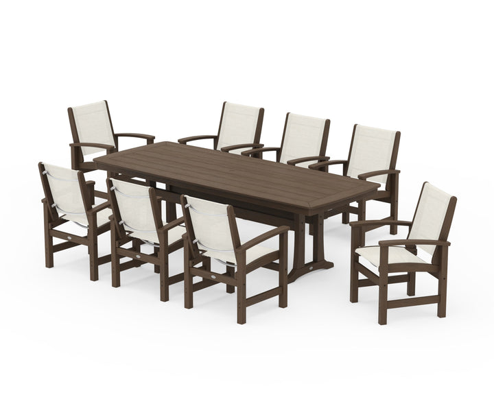 POLYWOOD® Coastal 9-Piece Dining Set with Trestle Legs