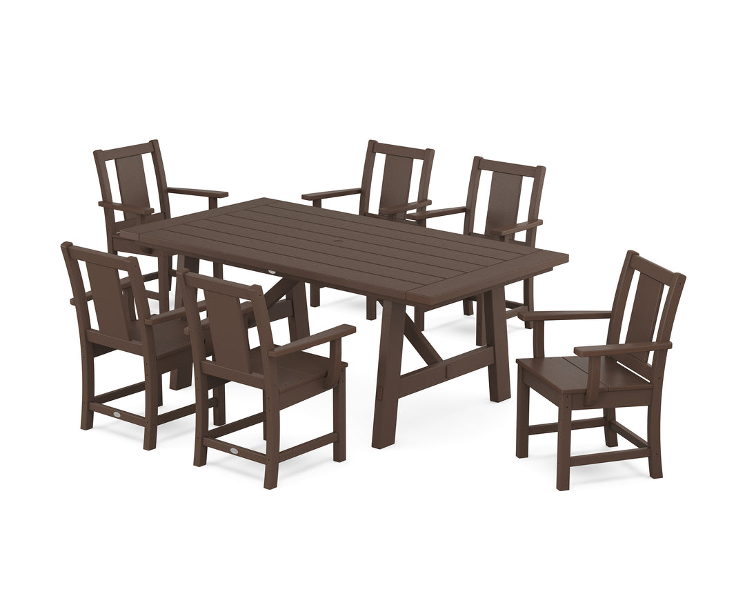 POLYWOOD® Prairie Arm Chair 7-Piece Rustic Farmhouse Dining Set
