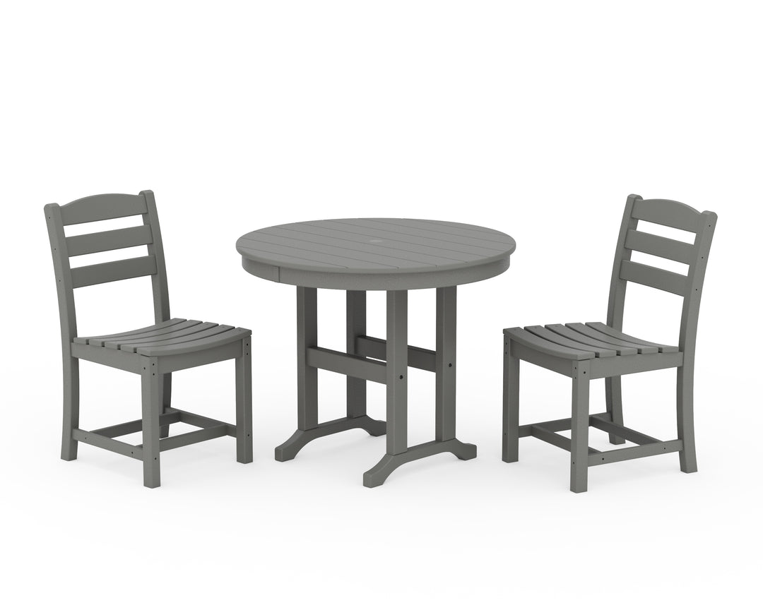 POLYWOOD® La Casa Café Side Chair 3-Piece Round Dining Set
