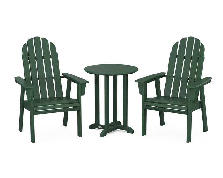 POLYWOOD® Vineyard Adirondack 3-Piece Round Bistro Dining Set