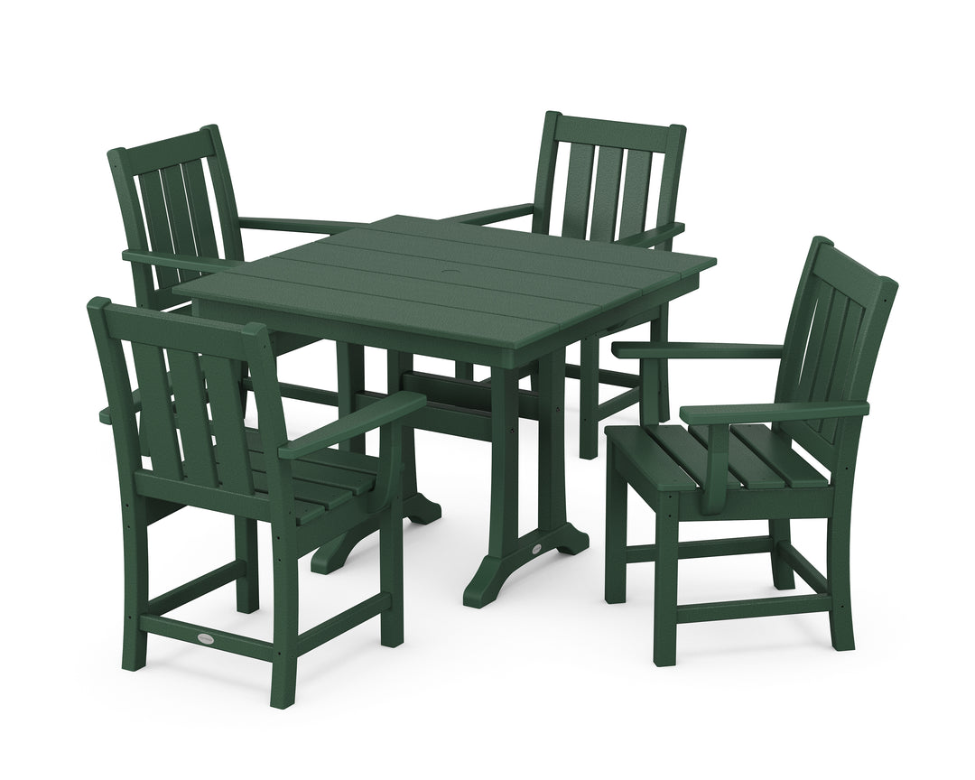 POLYWOOD® Oxford 5-Piece Farmhouse Dining Set with Trestle Legs