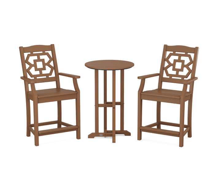 Martha Stewart by POLYWOOD® Chinoiserie 3-Piece Farmhouse Bistro Counter Set