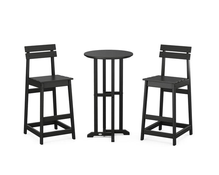 POLYWOOD® Modern Studio Plaza Bar Chair 3-Piece Bistro Set