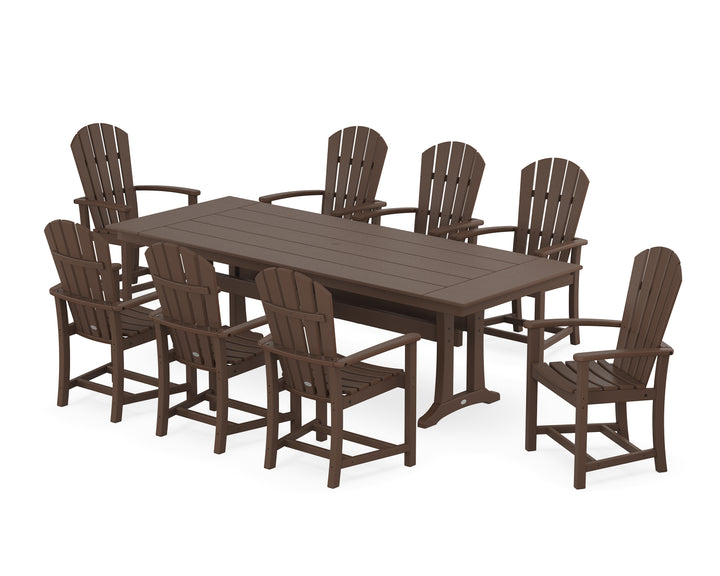 POLYWOOD® Palm Coast 9-Piece Farmhouse Dining Set with Trestle Legs