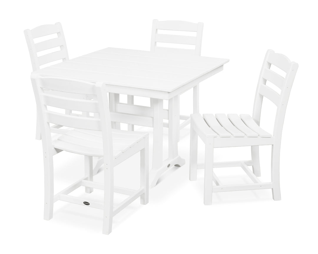 POLYWOOD® La Casa Café 5-Piece Farmhouse Trestle Side Chair Dining Set
