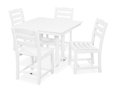 La Casa CafŽ 5-Piece Farmhouse Trestle Side Chair Dining Set