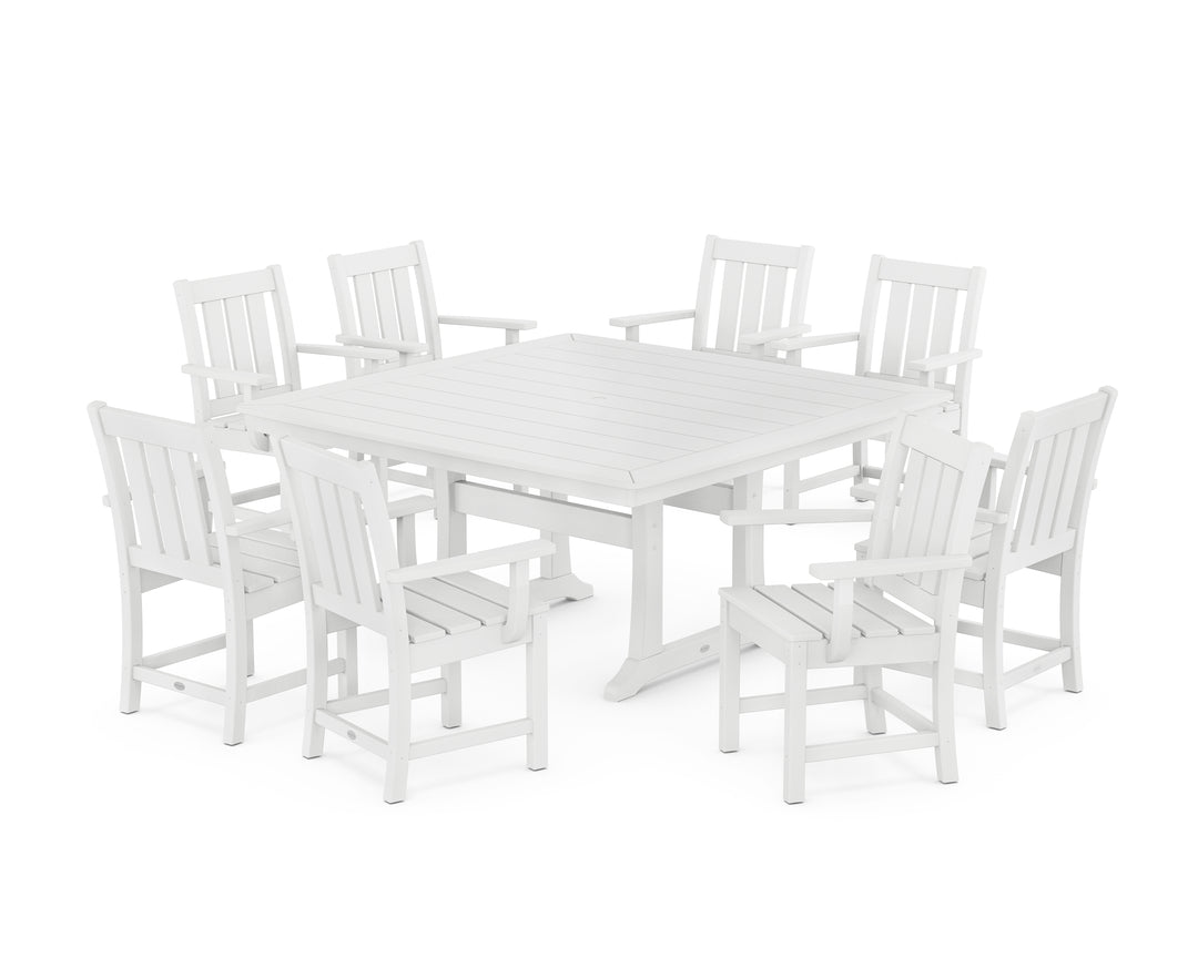POLYWOOD® Oxford 9-Piece Square Dining Set with Trestle Legs