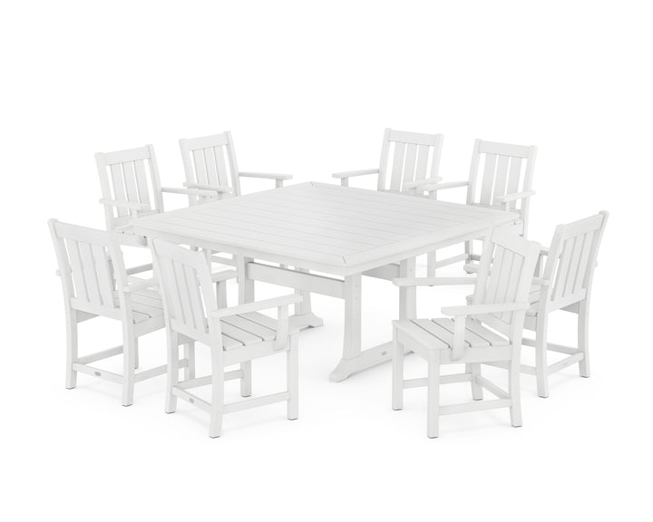 POLYWOOD® Oxford 9-Piece Square Dining Set with Trestle Legs