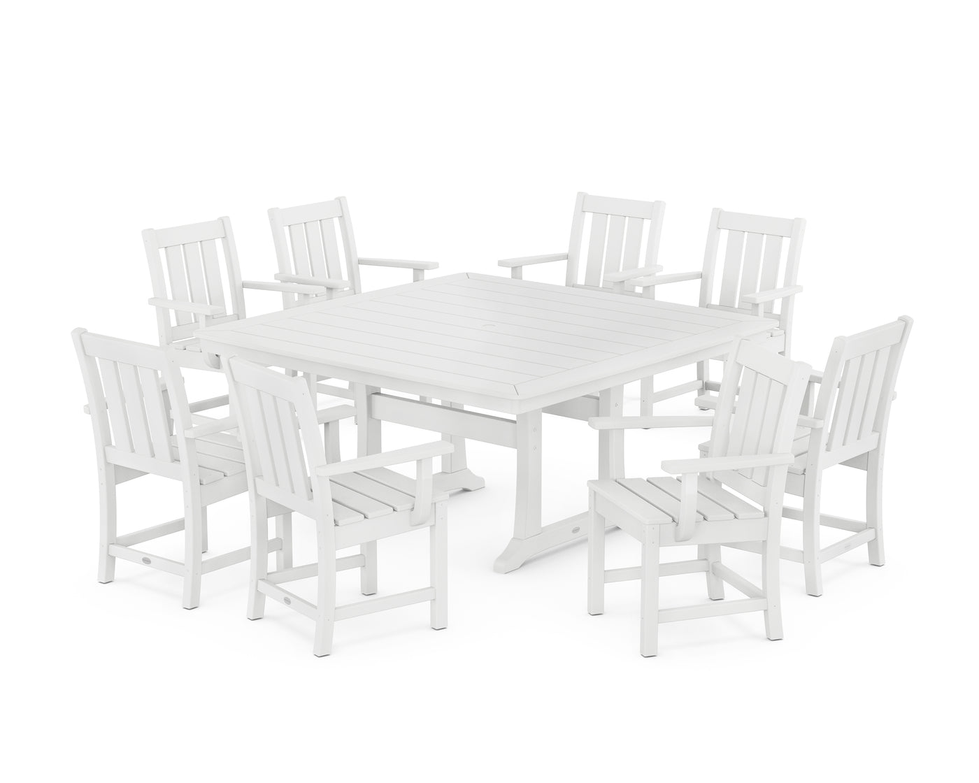 Oxford 9-Piece Square Dining Set with Trestle Legs