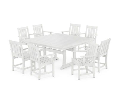 Oxford 9-Piece Square Dining Set with Trestle Legs