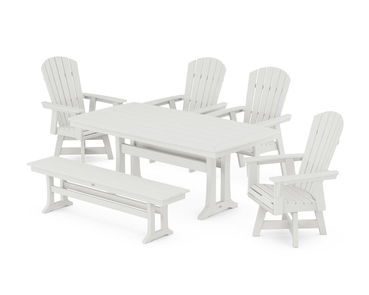 POLYWOOD® Nautical Adirondack Swivel 6-Piece Dining Set with Trestle Legs