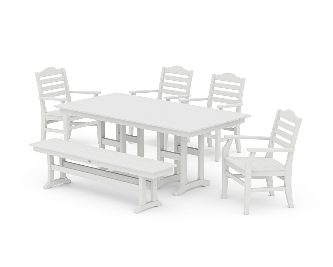 POLYWOOD® Savannah 6-Piece Farmhouse Dining Set with Bench