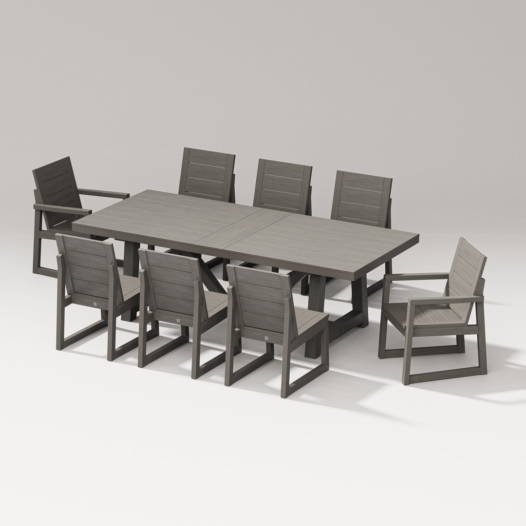 PW Designer Series Elevate 9-Piece A-Frame Table Dining Set