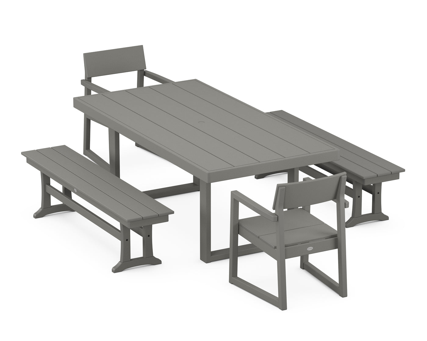 EDGE 5-Piece Dining Set with Benches