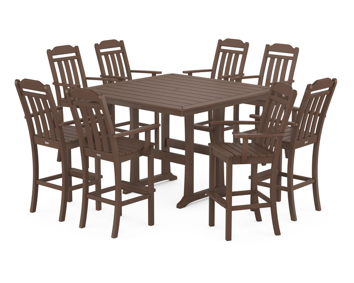 Country Living Cottage 9-Piece Bar Set with Trestle Legs