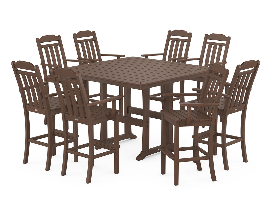 Country Living Cottage 9-Piece Bar Set with Trestle Legs