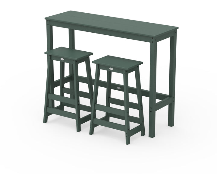 POLYWOOD® Modern Studio Stool 3-Piece Bar Balcony Set