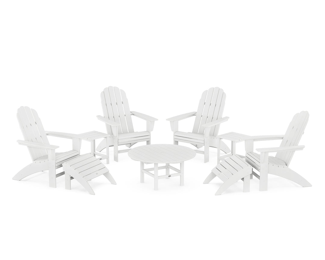 POLYWOOD® Vineyard Curveback Adirondack Chair 9-Piece Conversation Set