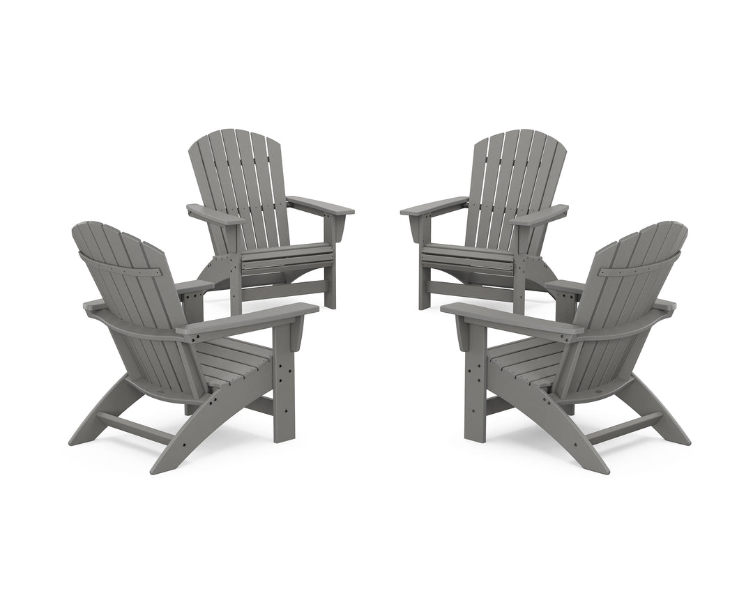 POLYWOOD® 4-Piece Nautical Grand Adirondack Chair Conversation Set