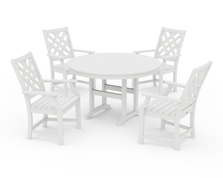 Country Living Wovendale 5-Piece Round Farmhouse Dining Set