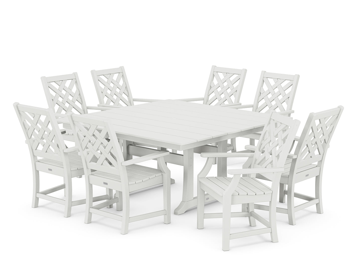 Wovendale 9-Piece Square Farmhouse Dining Set with Trestle Legs